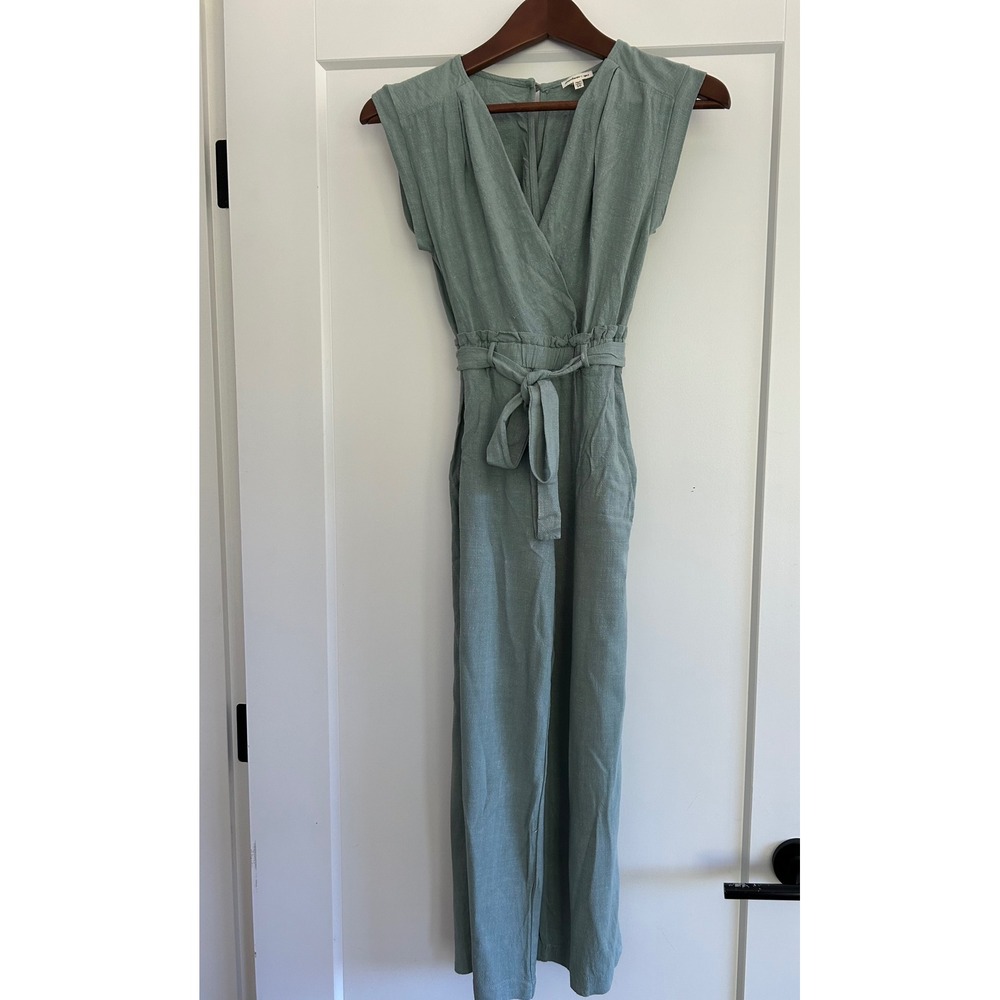 Monteau Girl Jumpsuit Kids Size 10 Green Sleeveless Tie Waist Casual‎